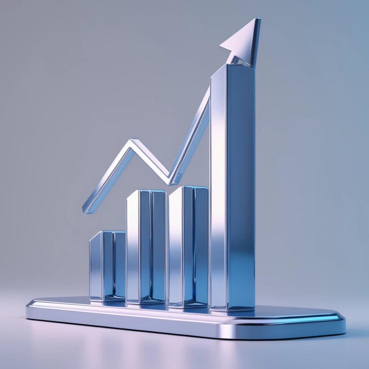 Metalic bar chart icon