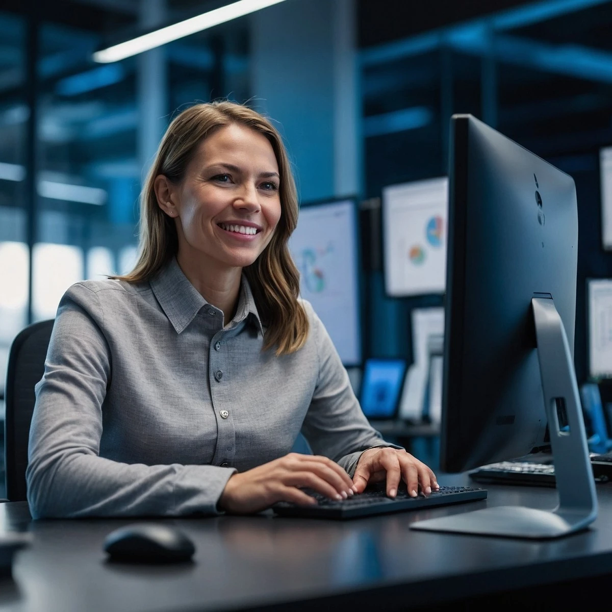 IT professional setting up computer systems and access credentials for a new employee