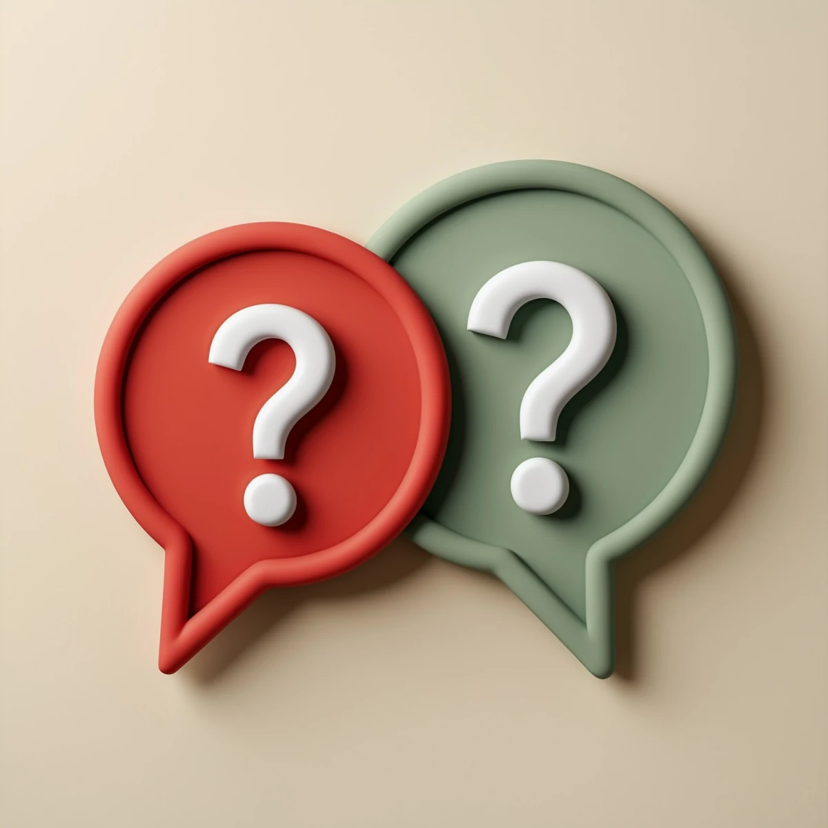 Speech bubbles representing frequently asked questions about PEOs