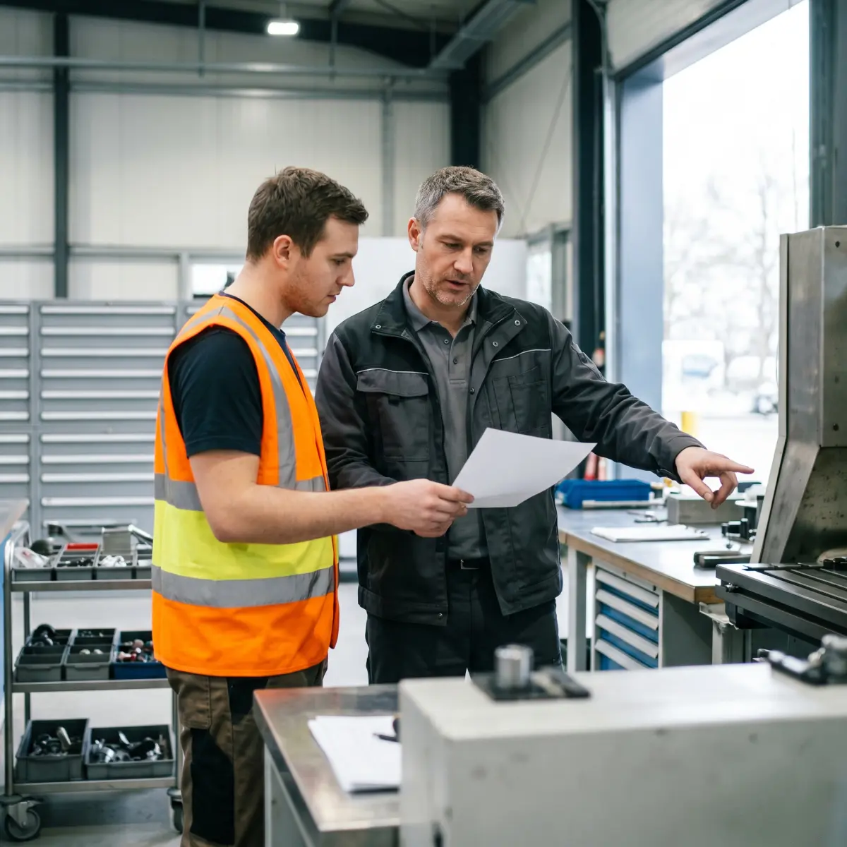 Manager reviewing return to work paperwork with an employee